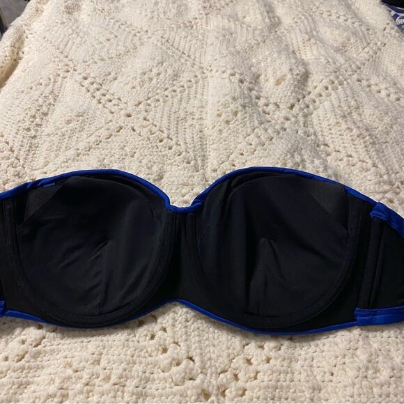 Victoria's Secret Royal Blue Swimwear bikini strapless 36D L padded resort - Picture 7 of 9